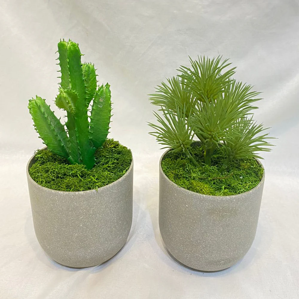 🌿 Elegant Marble Faux Succulent Planter Collection | Modern Green Décor - Image 6