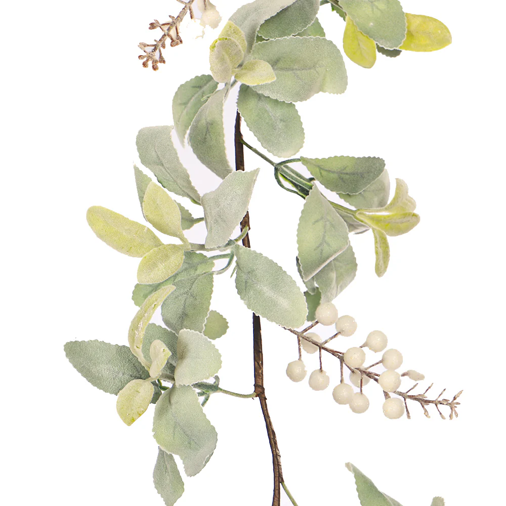 1Piece Artificial Eucalyptus Garland with White Berries - Image 3