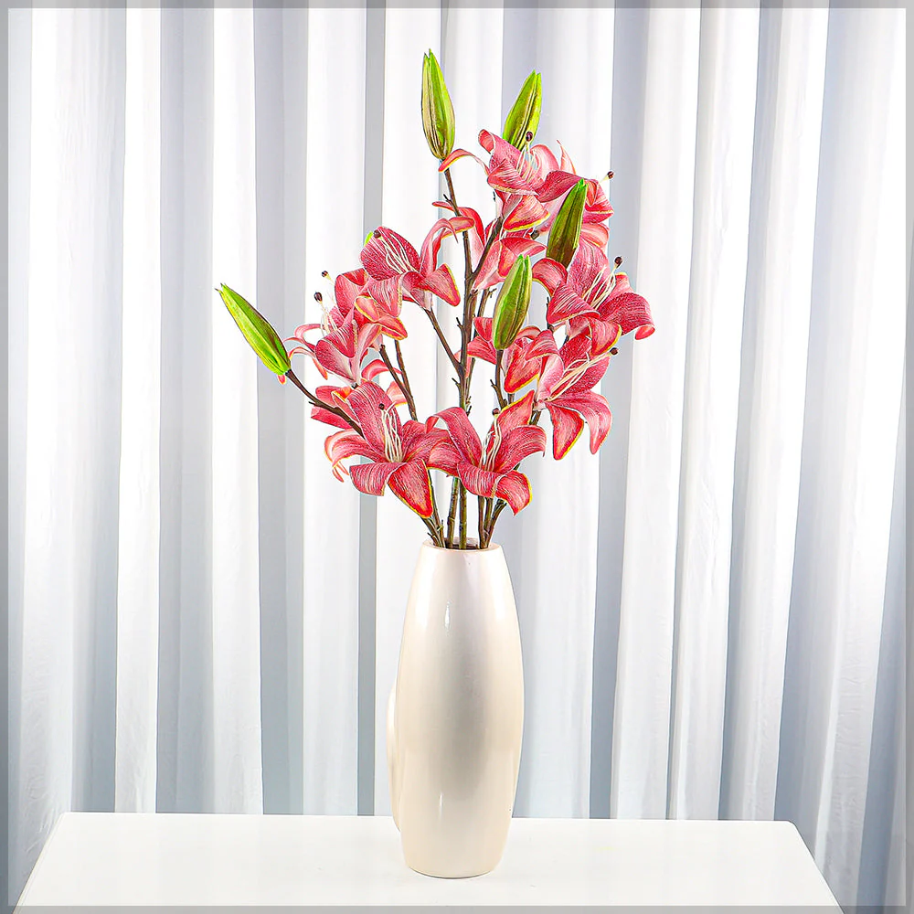 2-Packs 3heads Nearly Natural Lily Flower (without vase) - Image 13