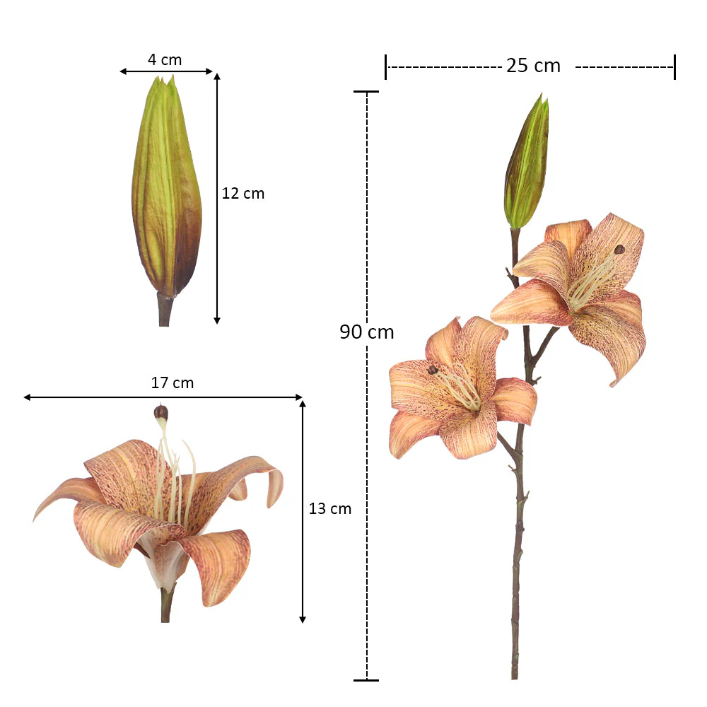 2-Packs 3heads Nearly Natural Lily Flower (without vase) - Image 5