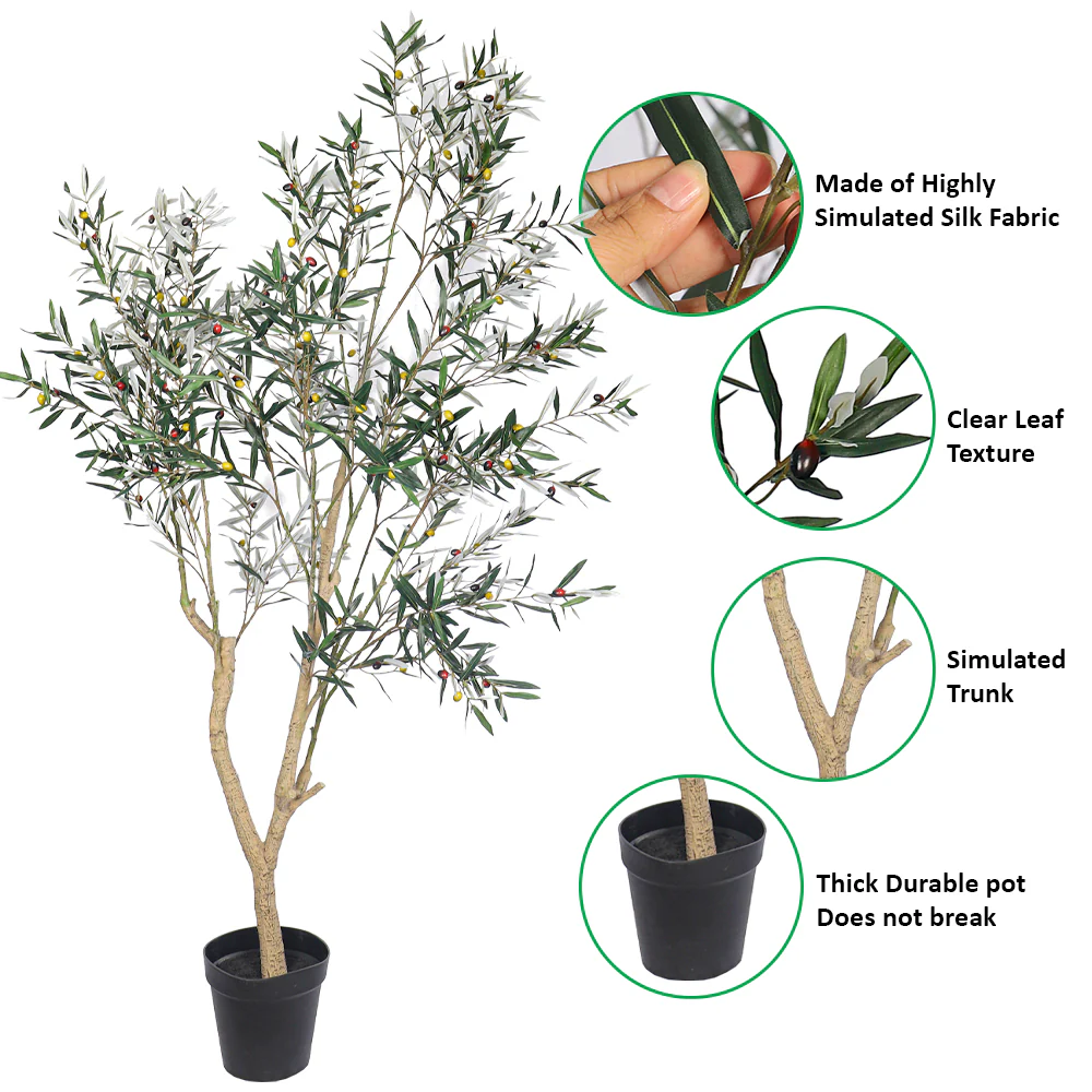 240cm Tall Artificial Olive Plant - Image 5