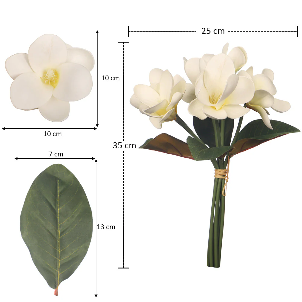 2-Packs Artificial Magnolia Flowers in Bunch (without vase) - Image 2