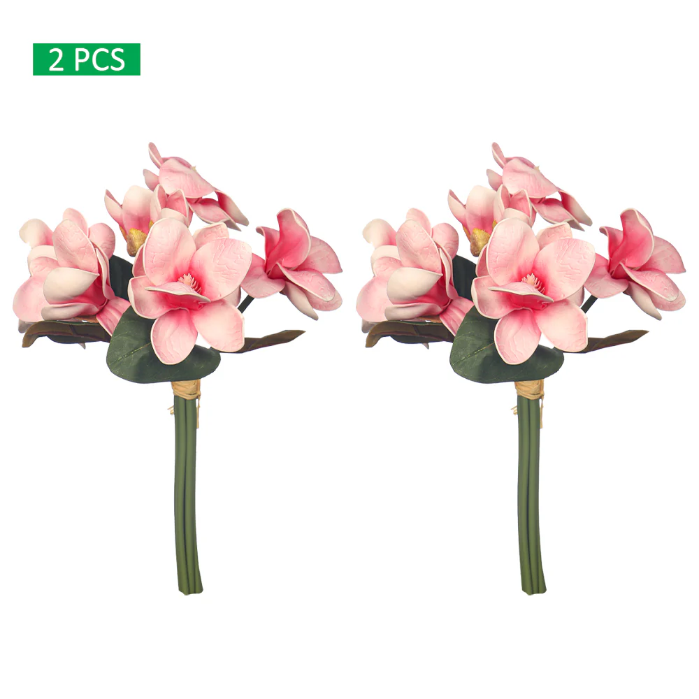 2-Packs Artificial Magnolia Flowers in Bunch (without vase) - Image 6