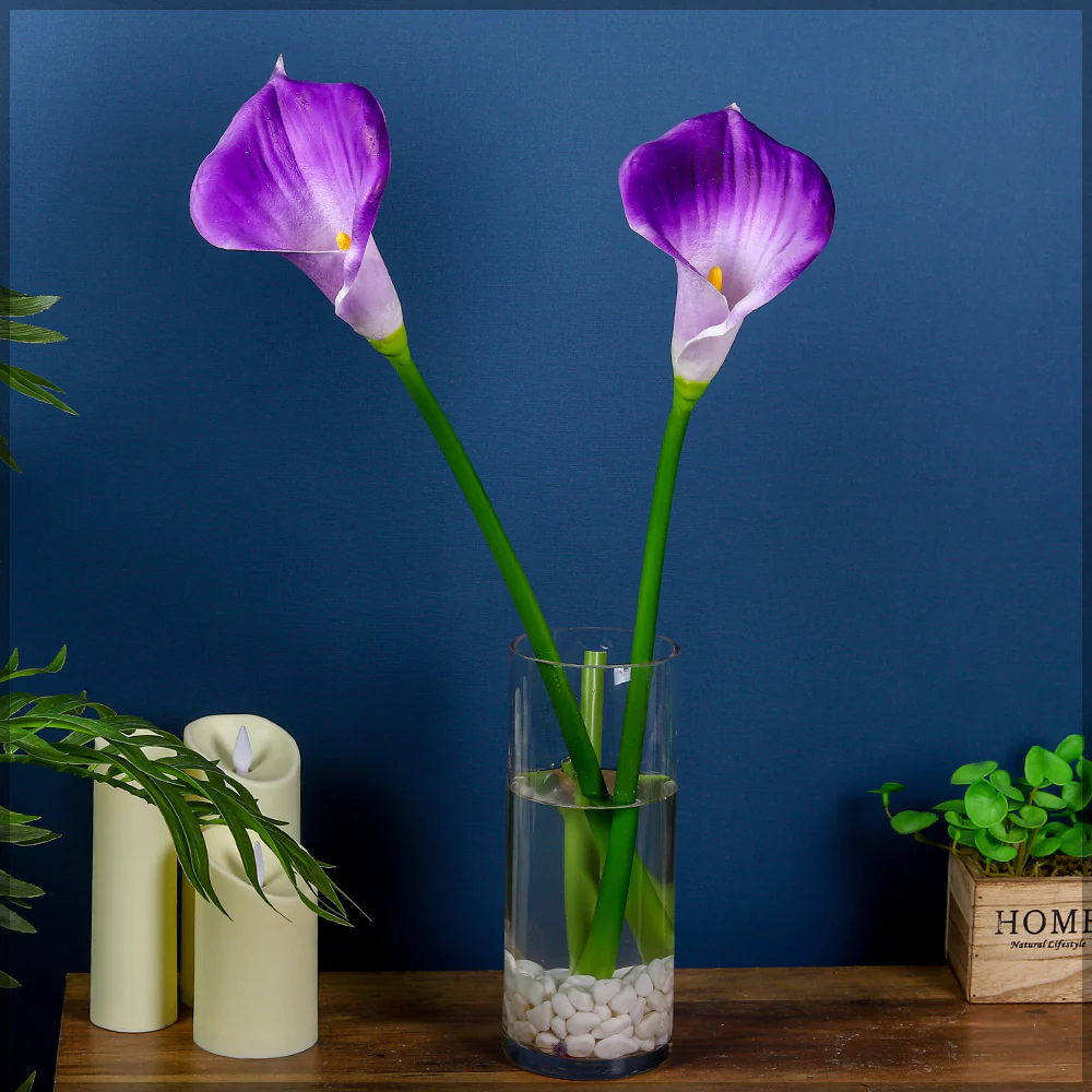 2-Packs Artificial Calla Lilies Flowers(without vase)