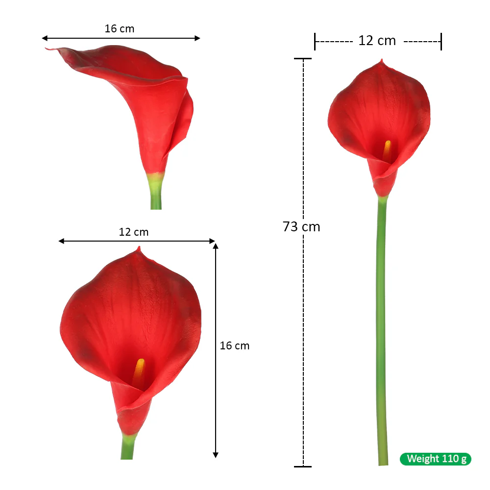 Artificial Calla Lilies Flowers Single Stem (without vase) - Image 28
