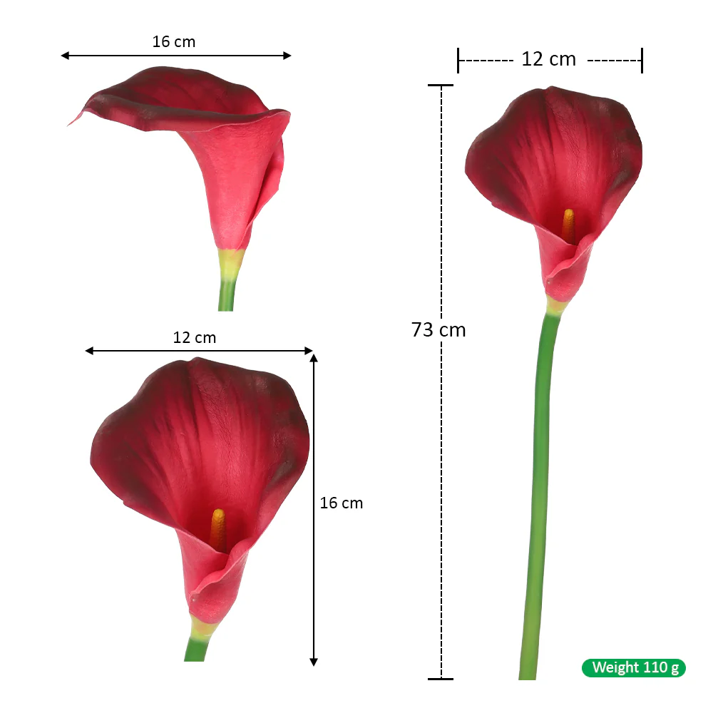 Artificial Calla Lilies Flowers Single Stem (without vase) - Image 40
