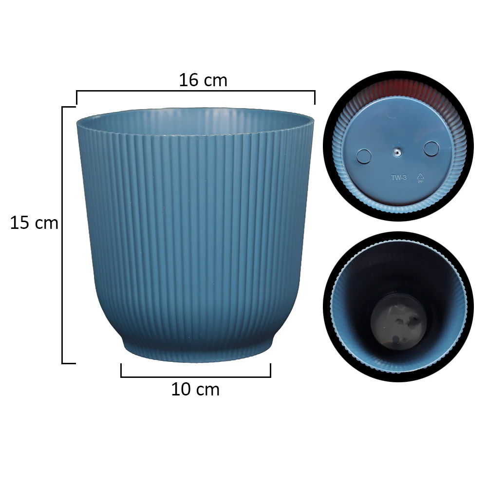 2pcs Modern Rib Design Plastic Pot - Image 5