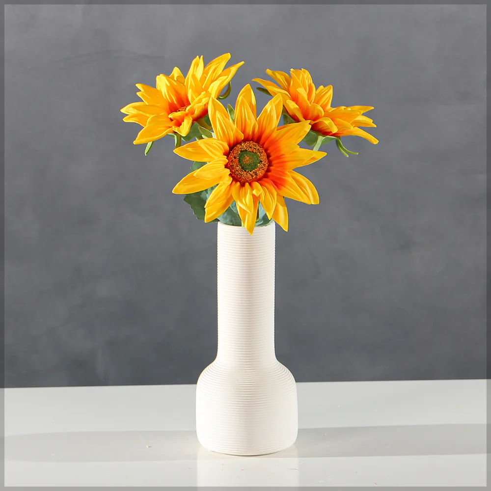 3 Heads Artificial Sunflower(without vase)