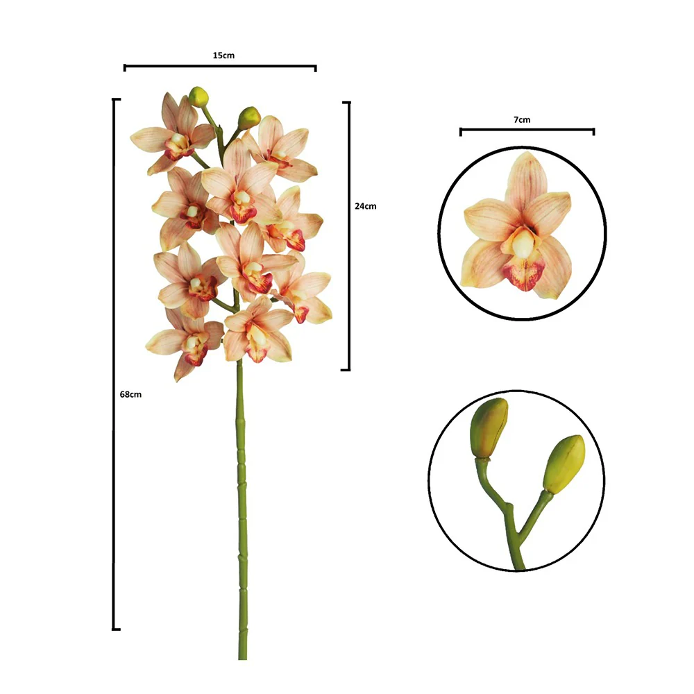 3D Single Stem Artificial Cymbidium Flowers(without vase) - Image 2