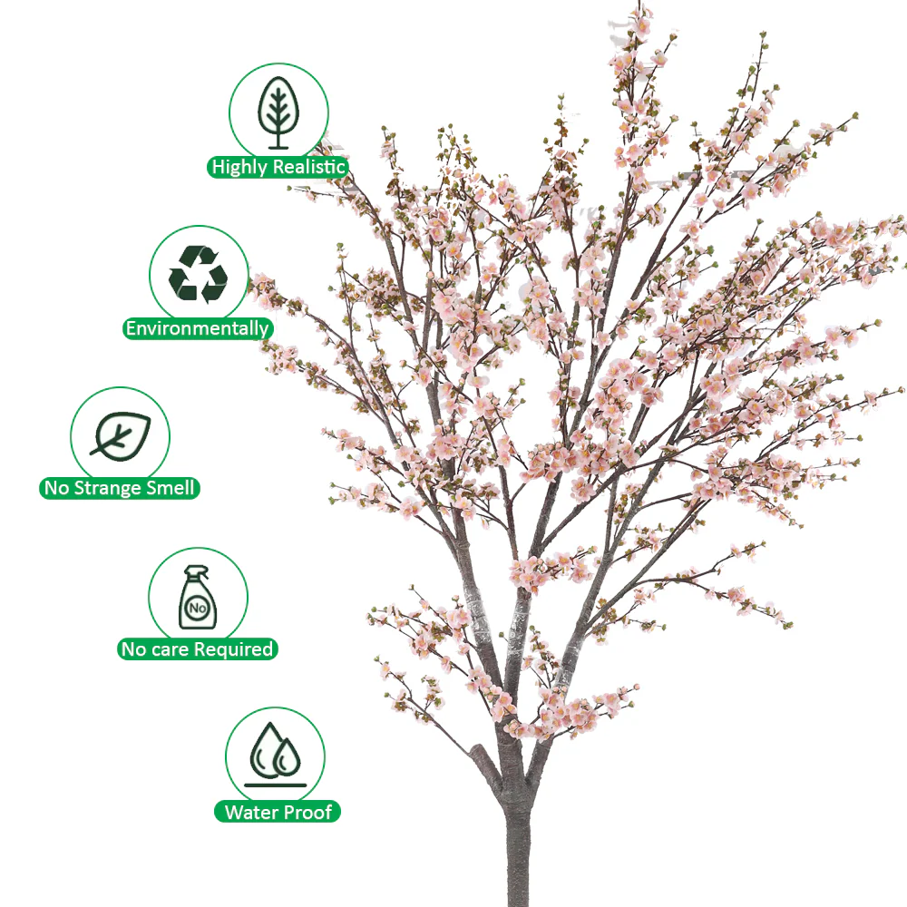 3D Flowers Artificial Cherry Blossom Tree in Black Pot - Image 20
