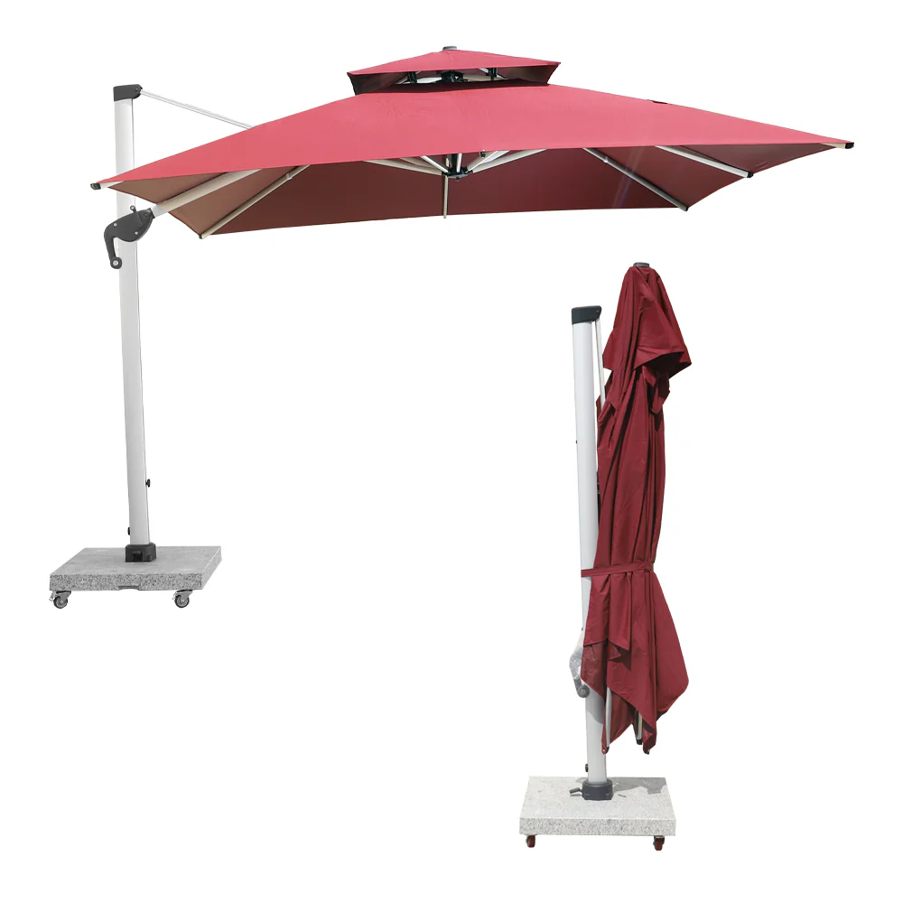 3m Cantilever Garden Parasol with 150kg Marble Base with Assembly - Image 6