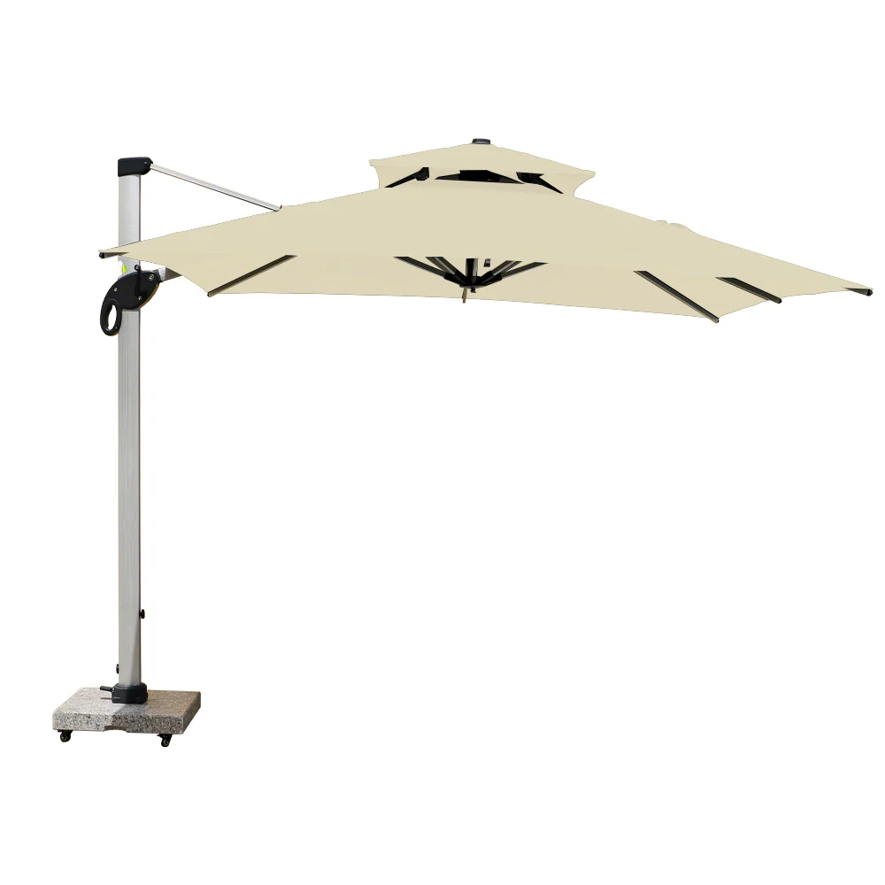 3m x 3m Cantilever Parasol Umbrella with 120kg Marble Base with Assembly - Image 38