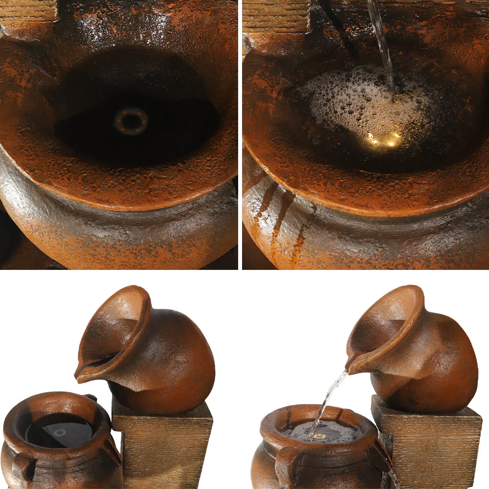 1Piece 4 Tiered Floor Standing Water Fountain for Garden and Home Decor (Fountain Only) - Image 7
