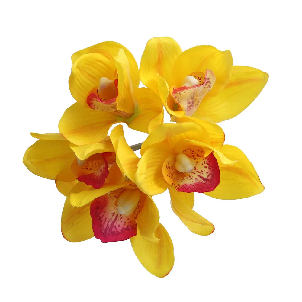 5 Heads Of Artificial Cymbidium Orchid Flower(without vase) - Image 7