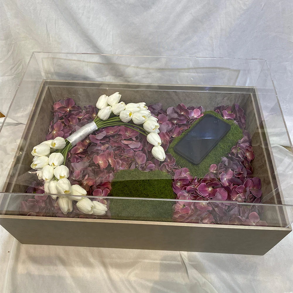 A Symphony of Nature: White Tulips, Hydrangeas & Moss Elegance for display purposes only (non-sale) - Image 3