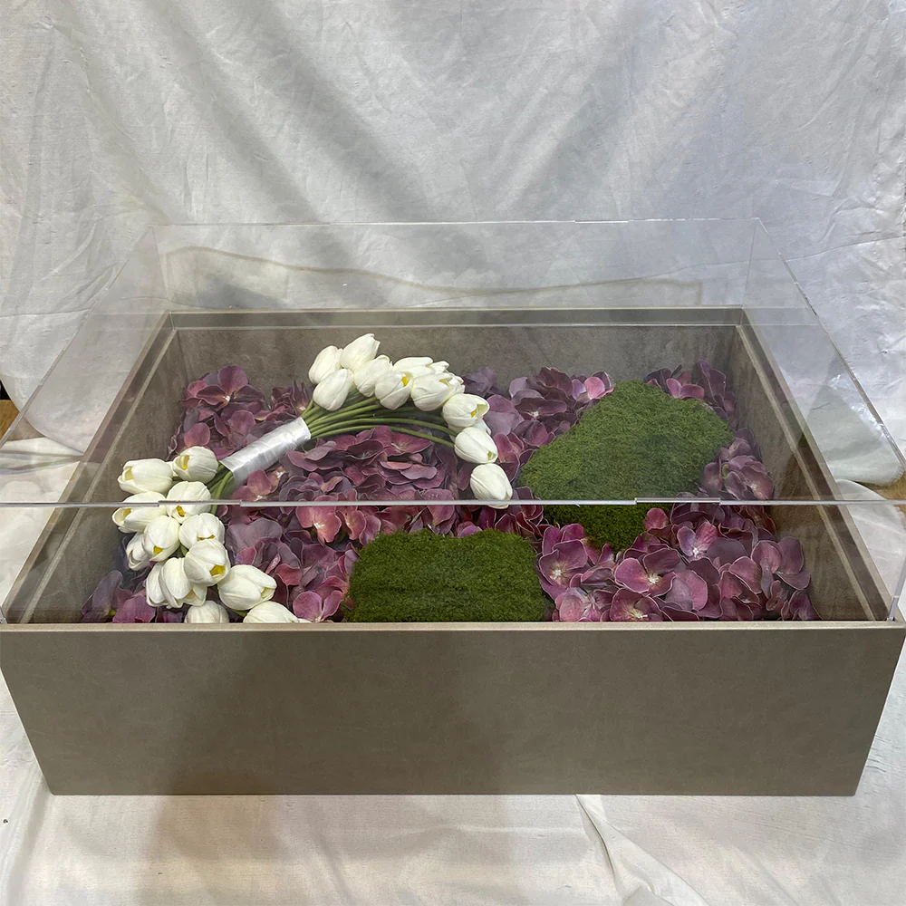 A Symphony of Nature: White Tulips, Hydrangeas & Moss Elegance for display purposes only (non-sale) - Image 4