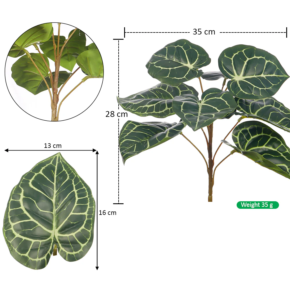 Artificial Alocasia Bunch Leaves(without vase) - Image 2