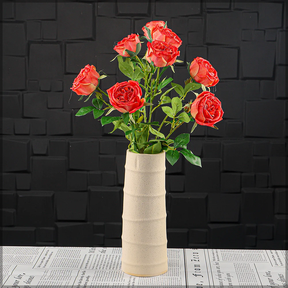 Artificial 4 heads Rose Flower Single Stem ( without vase) - Image 25
