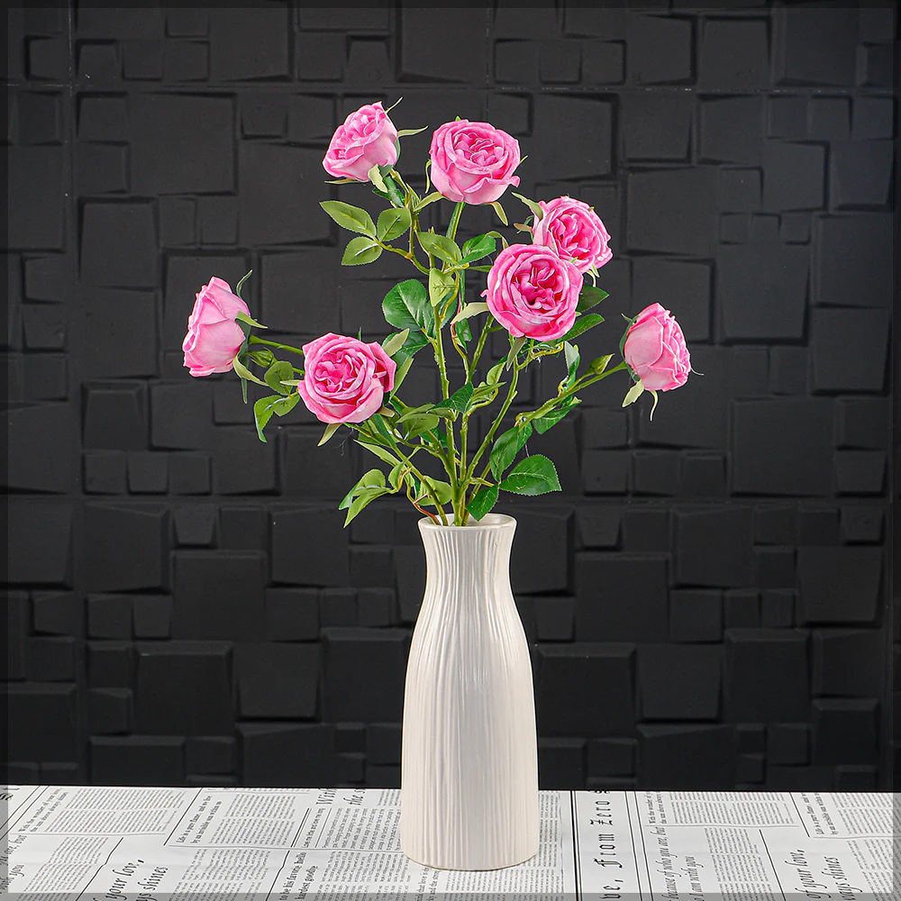 Artificial 4 heads Rose Flower Single Stem ( without vase) - Image 9