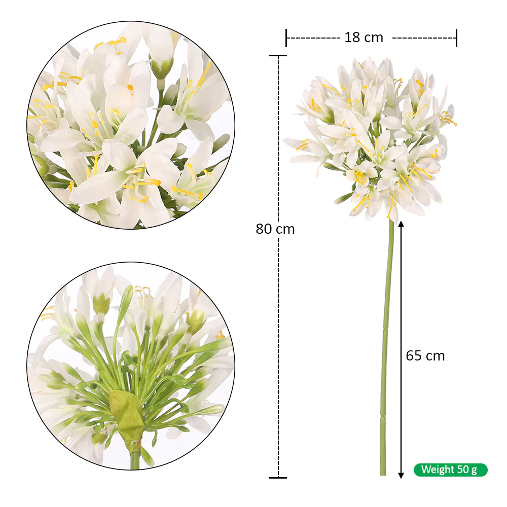 Artificial Agapanthus Flower Single Stem(without vase) - Image 5