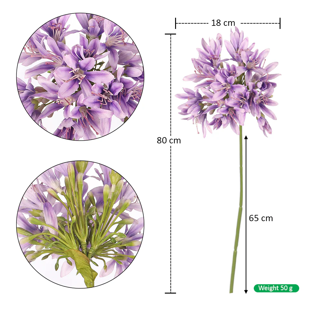 Artificial Agapanthus Flower Single Stem(without vase) - Image 8
