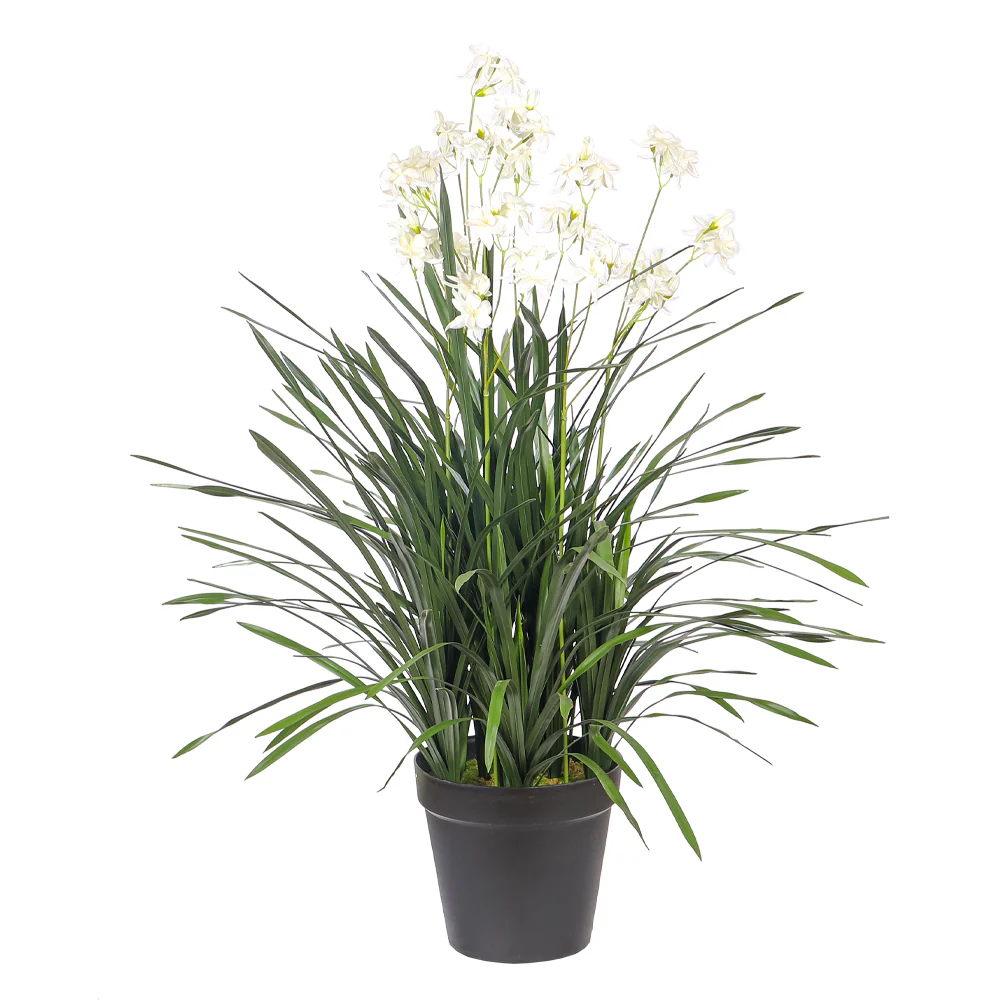 Artificial Allium Grass Plant With Fake Flower(with black nursery pot) - Image 12