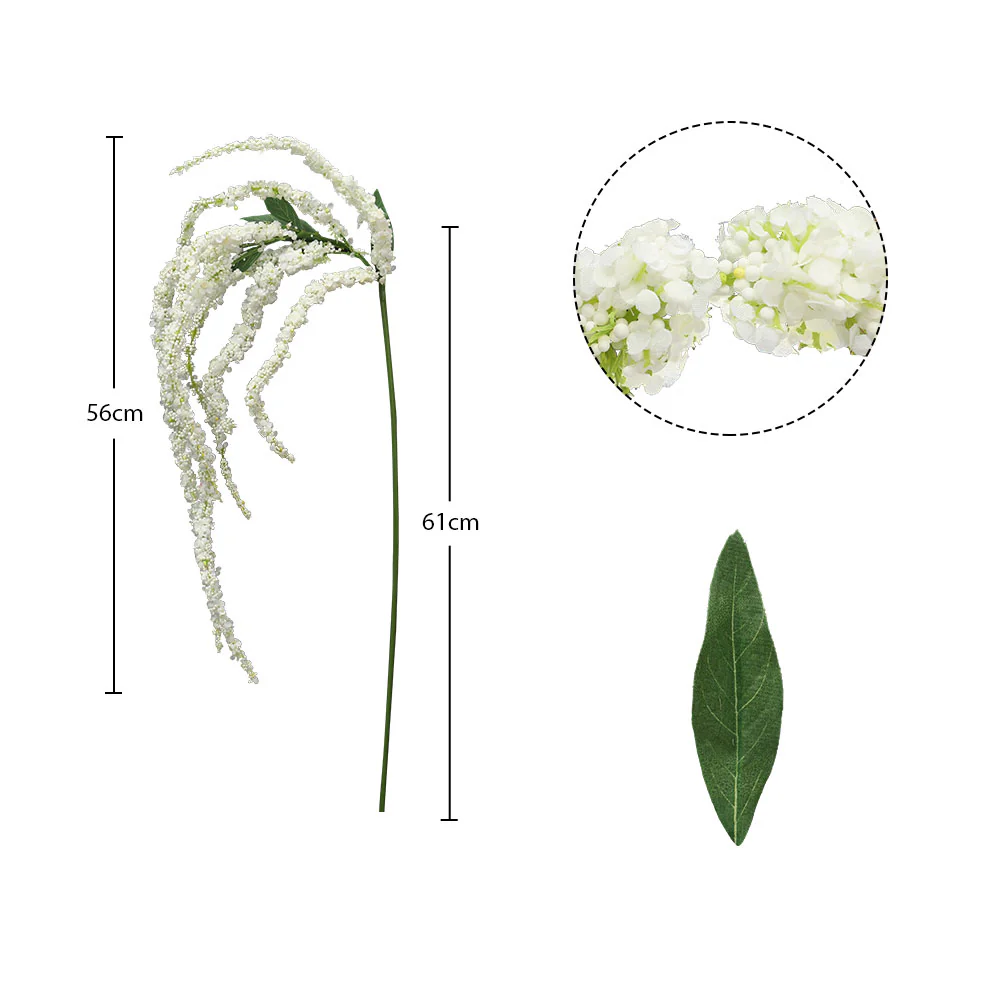 Artificial Amaranthus Hanging Flowers White - Image 2