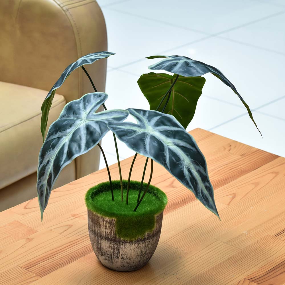 Artificial Anthurium Leaves Green Single Stem (without vase)