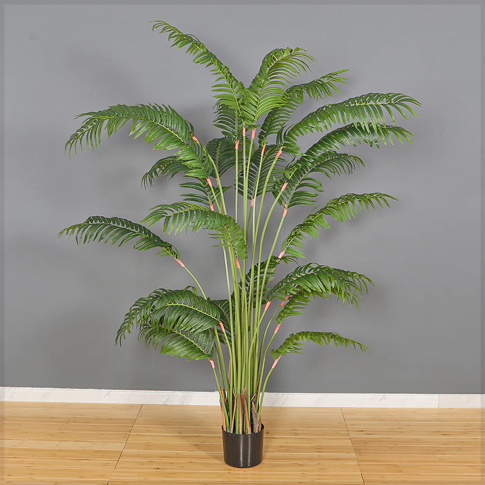 Artificial Areca Palm Tree – Realistic Faux Indoor Plant (with black nursery pot) - Image 16