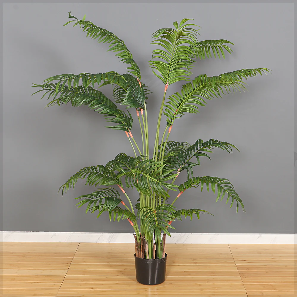 Artificial Areca Palm Tree – Realistic Faux Indoor Plant (with black nursery pot) - Image 7