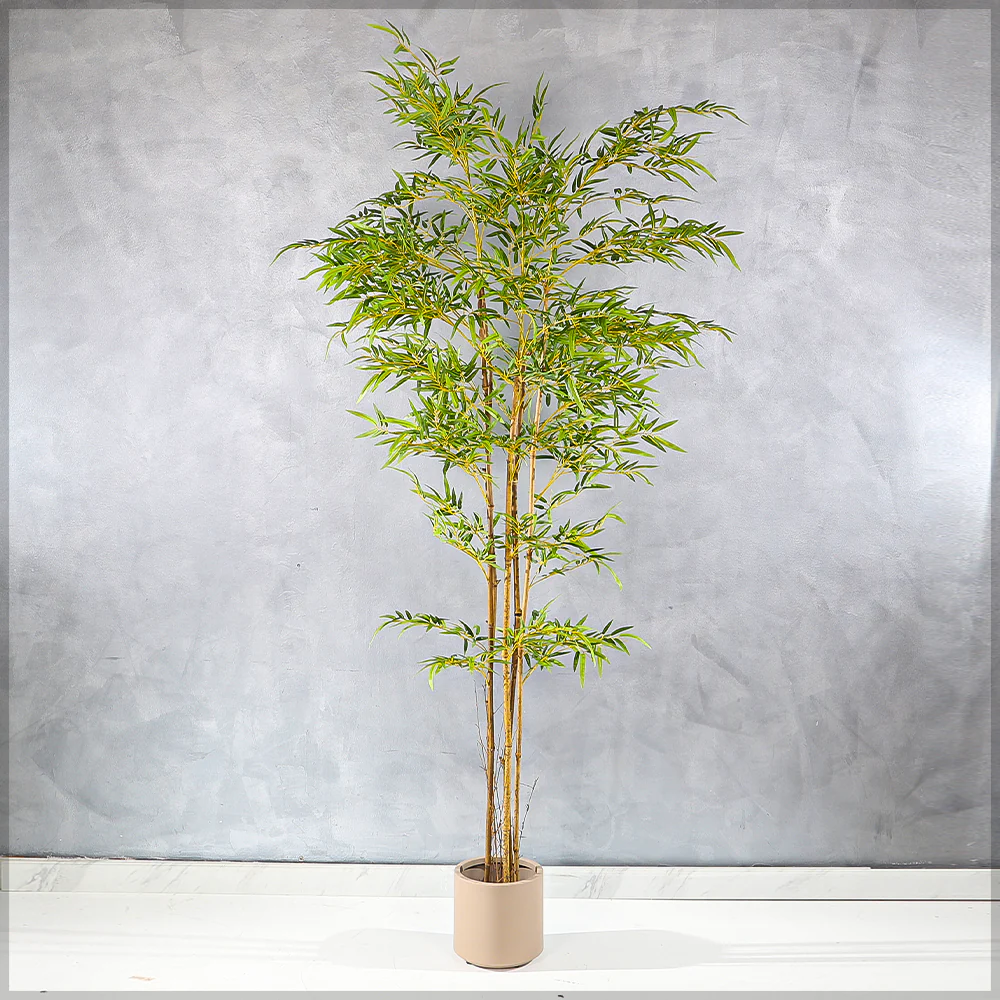 Artificial Bamboo Plant With Natural Dried Stems(with black nursery pot) - Image 9