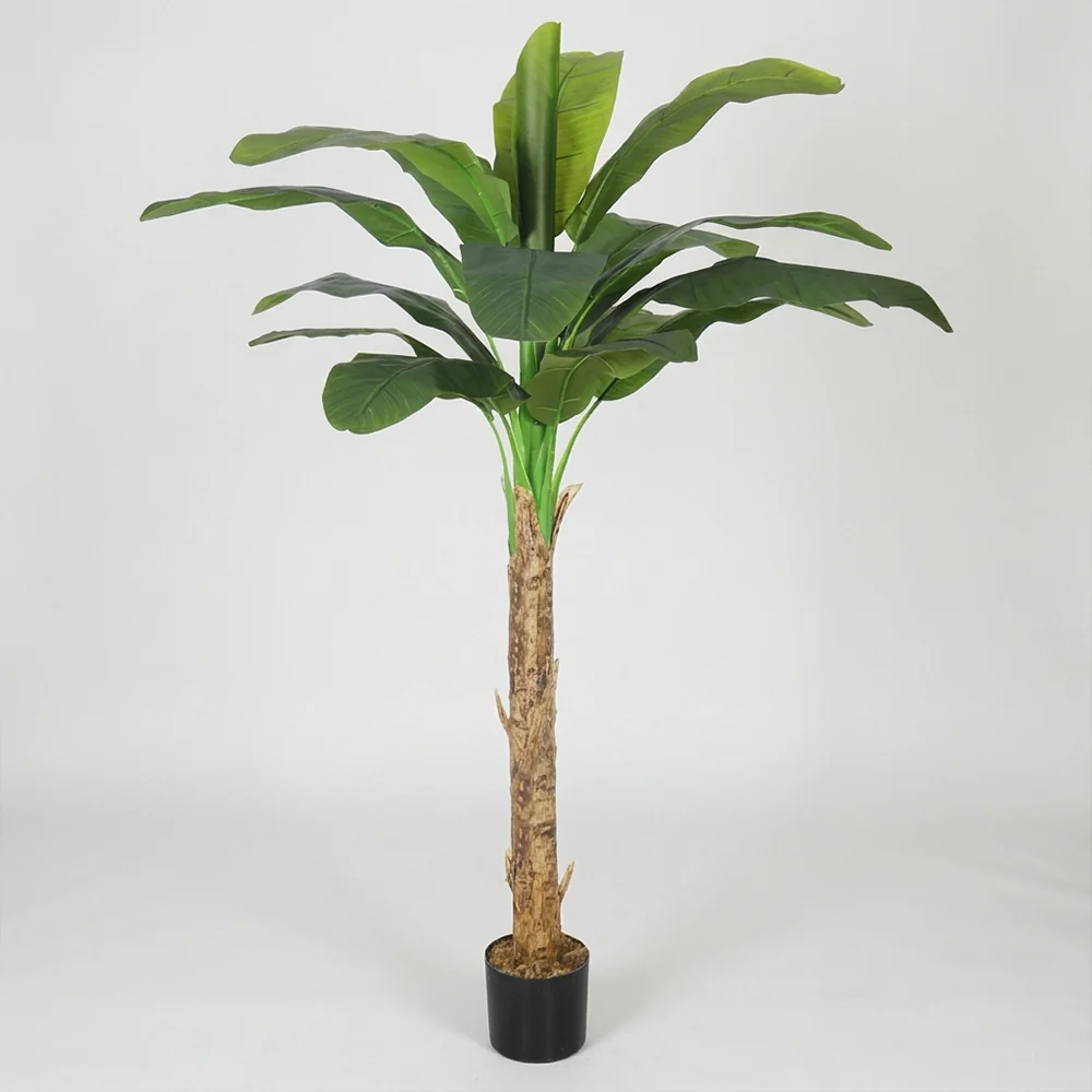 Artificial Banana Tree – Tall Realistic Faux Tropical Plant in Black  Pot - Image 7