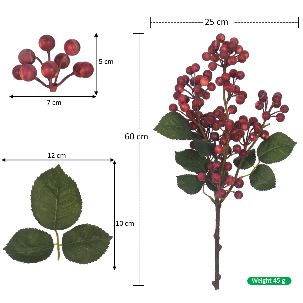 Artificial Berry Fruits Stem(without vase) - Image 2