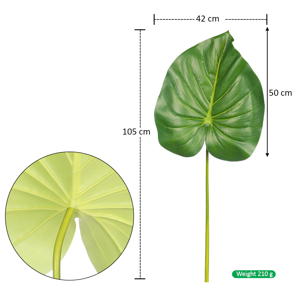 Artificial Big Size Taro Leaf(without vase) - Image 2