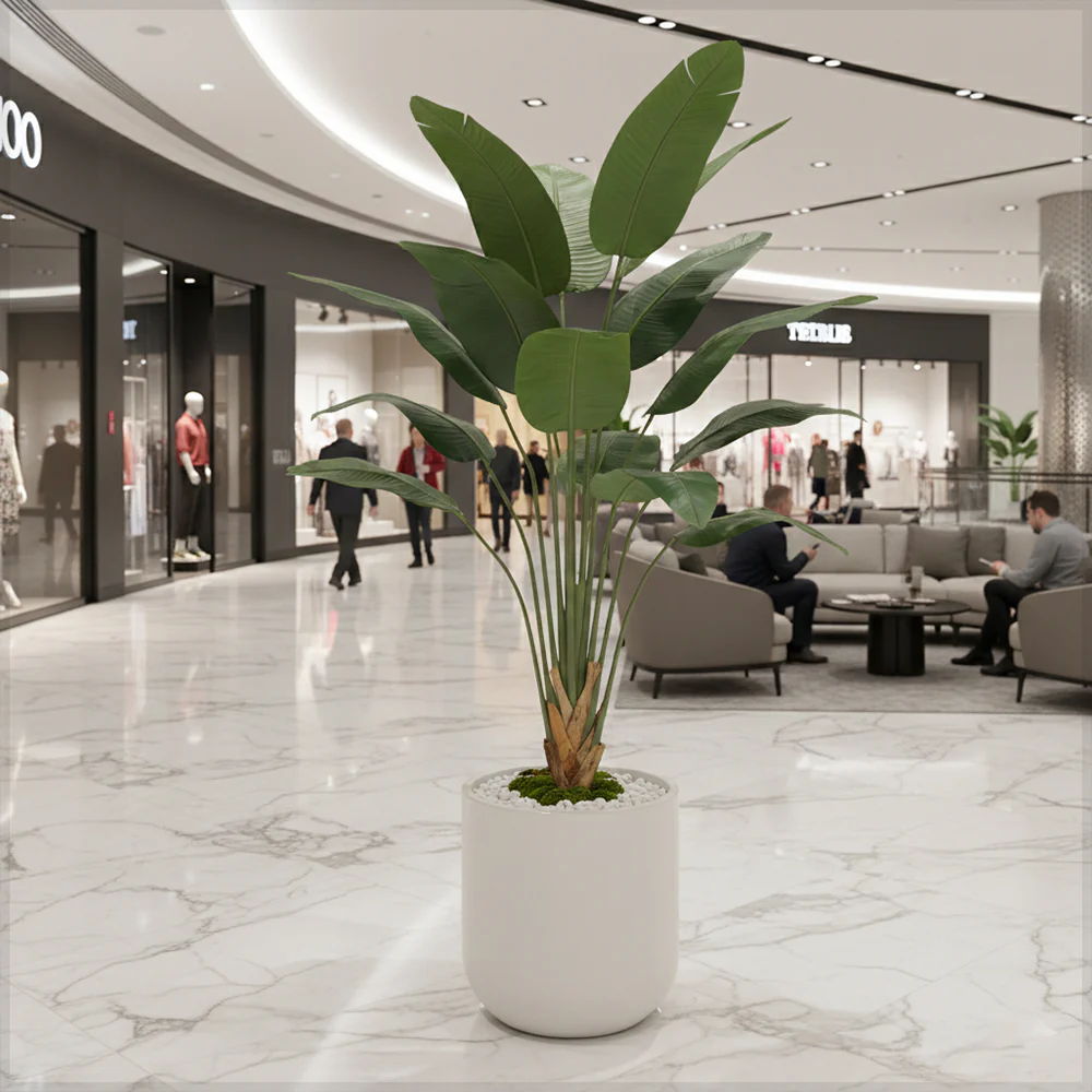 Artificial Bird of Paradise Plant in Black Pot - Image 8