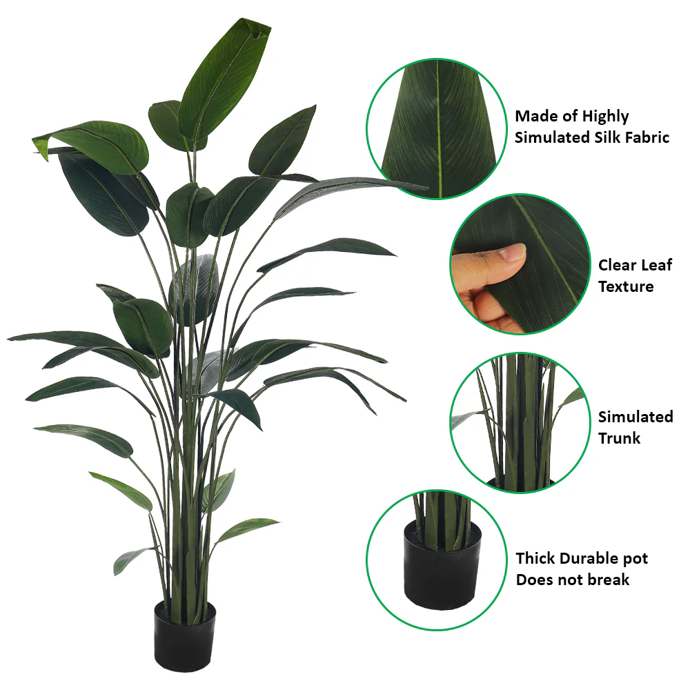 Artificial Birds of Paradise Plant(with black nursery pot) - Image 11