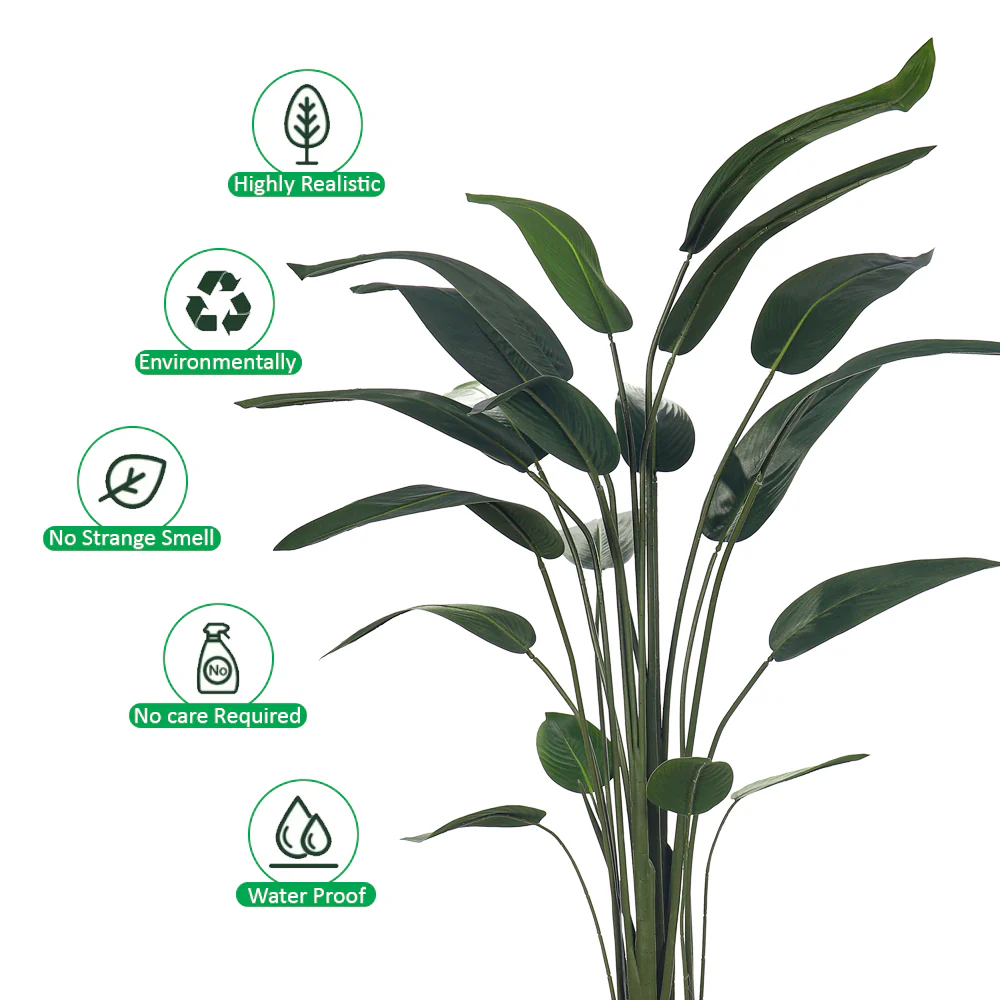 Artificial Birds of Paradise Plant(with black nursery pot) - Image 4