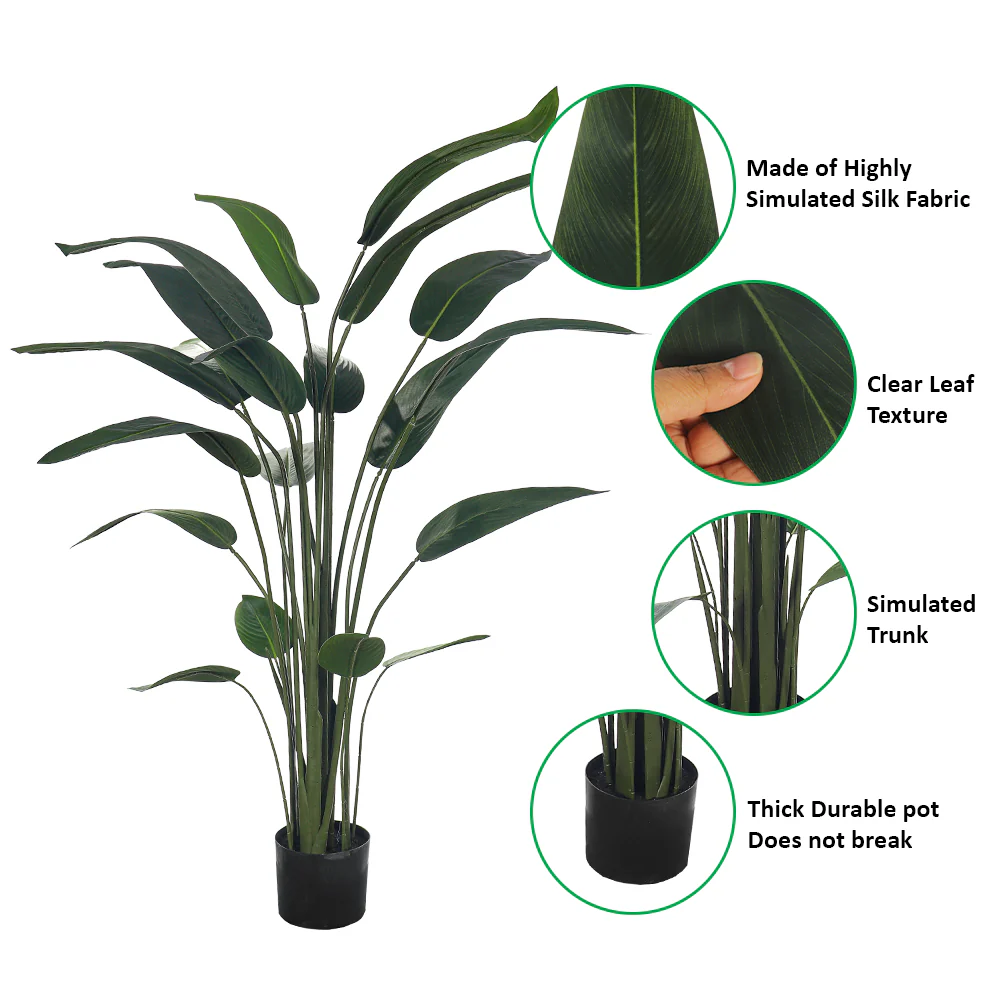 Artificial Birds of Paradise Plant(with black nursery pot) - Image 6