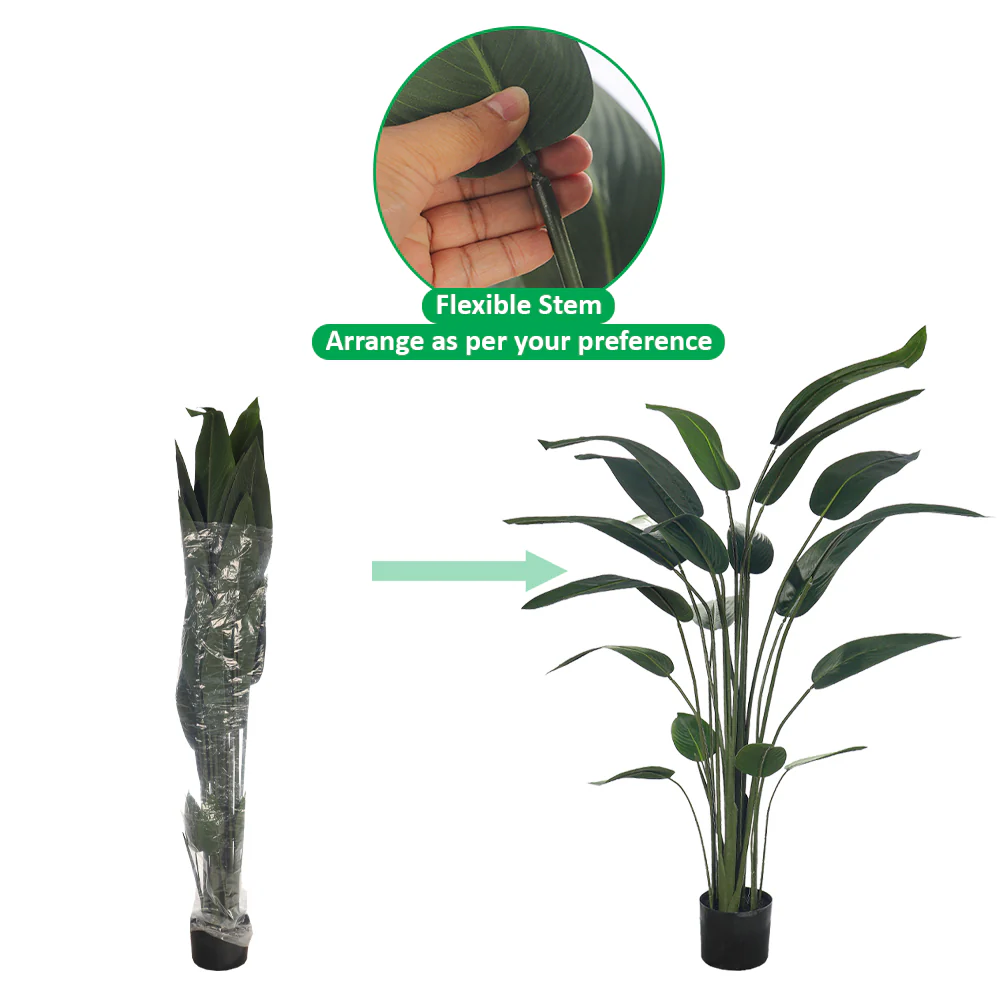 Artificial Birds of Paradise Plant(with black nursery pot) - Image 9