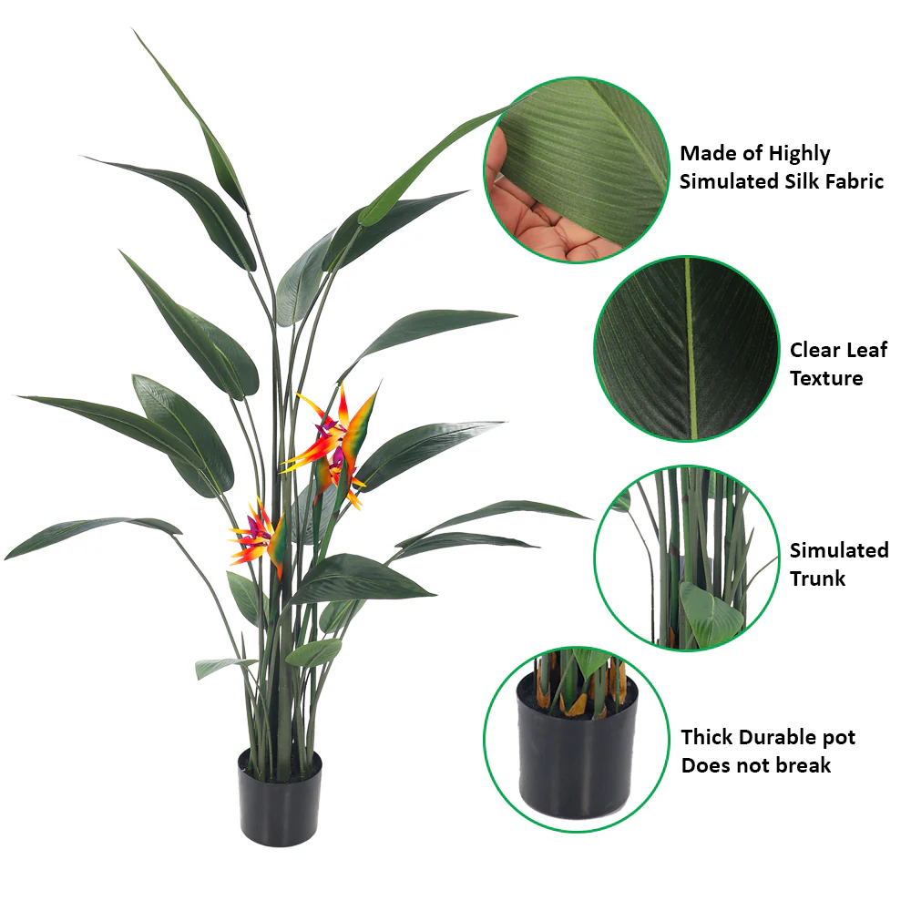 Artificial Birds of Paradise Plant with Flowers - Image 4