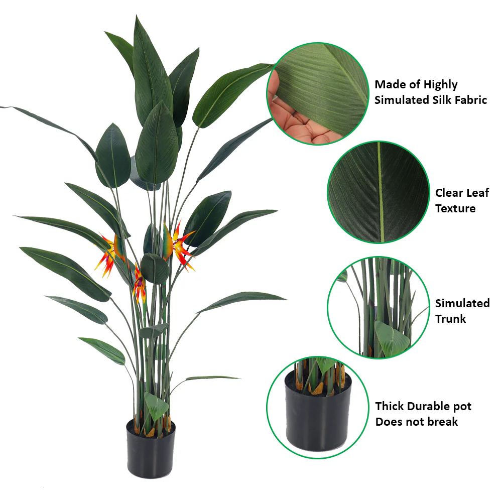 Artificial Birds of Paradise Plant with Flowers - Image 9