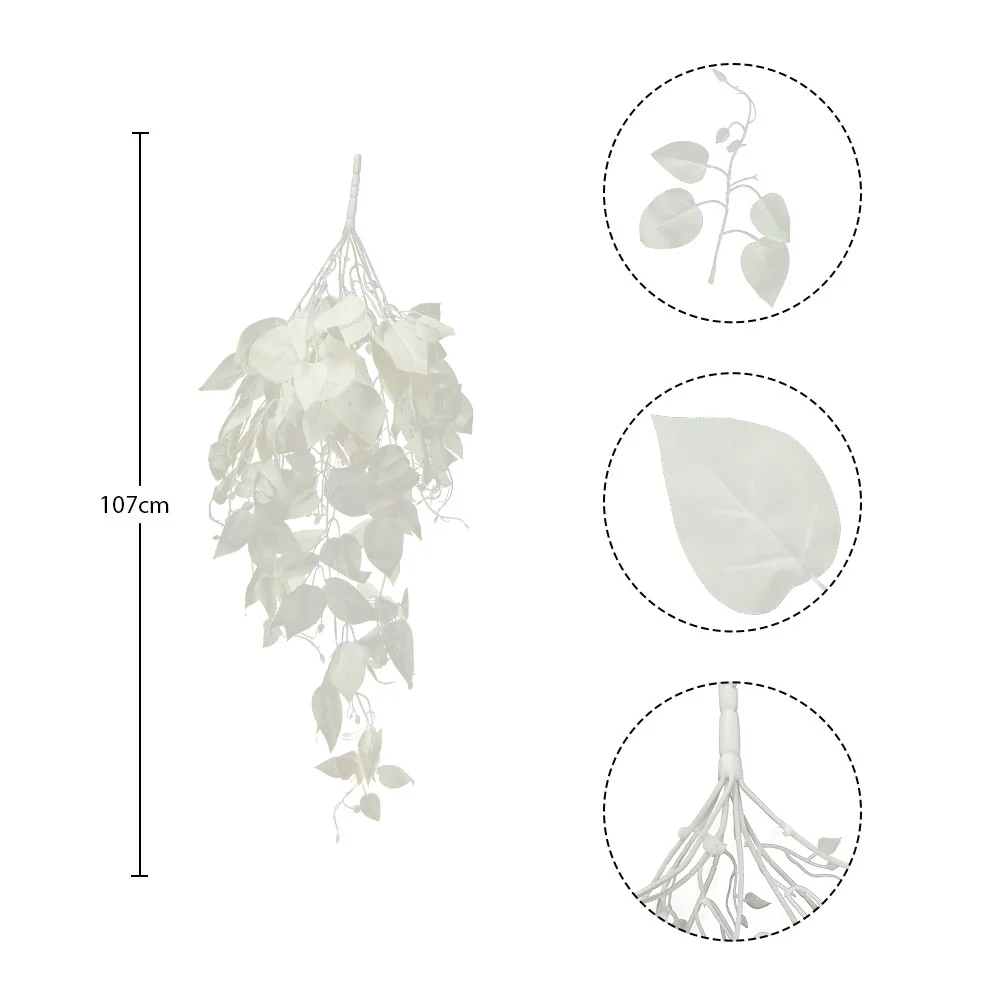 Artificial Bunch Money Vine Leaves White - Image 3