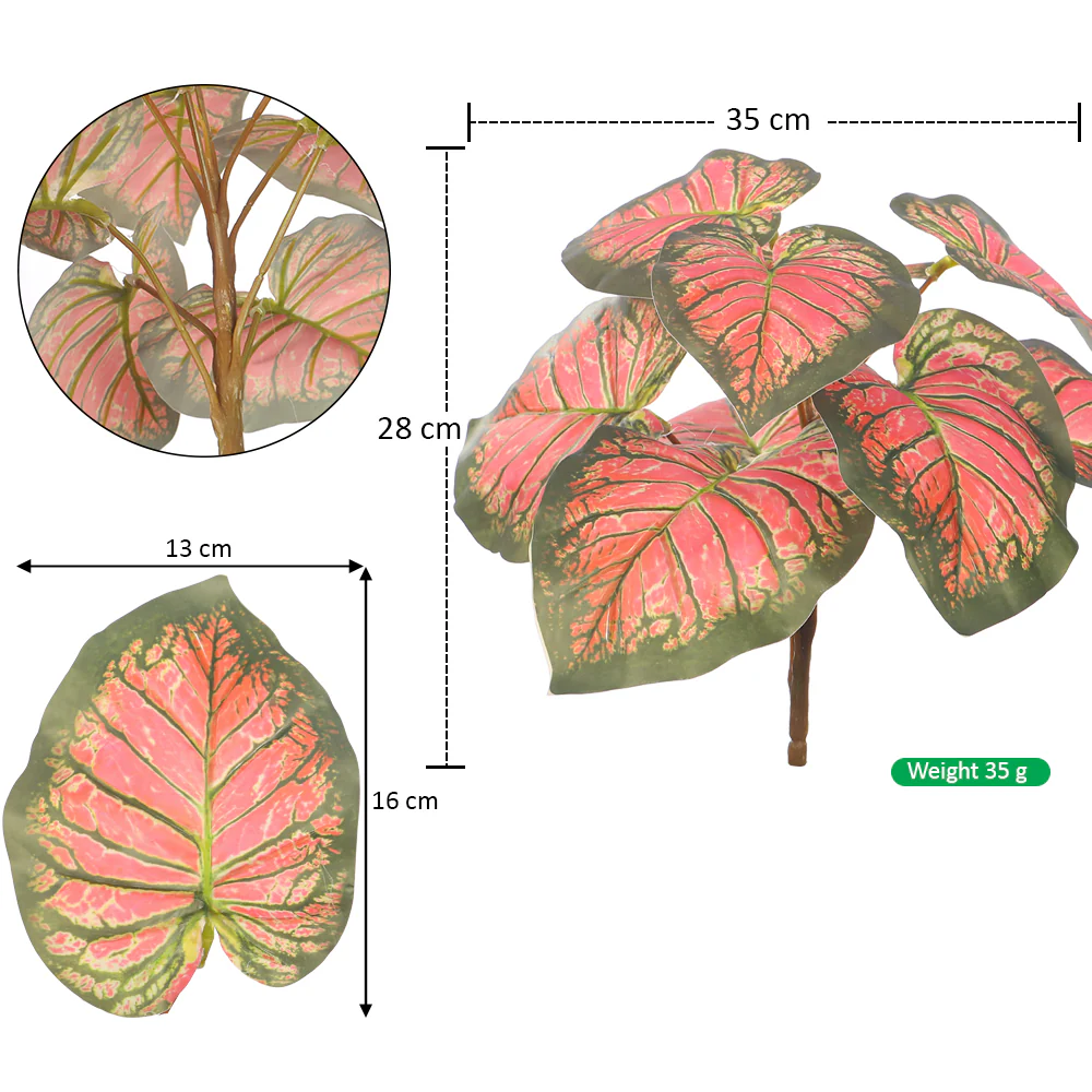 Artificial Caladium Leaves Bunch - Image 2