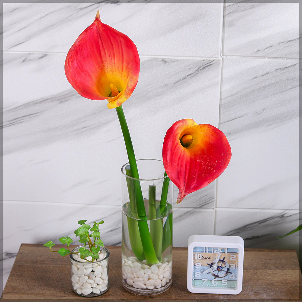 Artificial Calla Lilies Flowers Single Stem (without vase) - Image 5