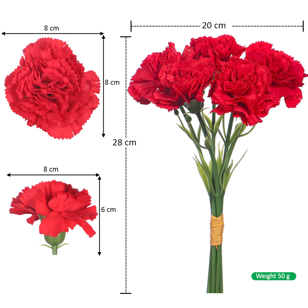 Artificial Carnation Flower Single Bunch(without vase) - Image 8