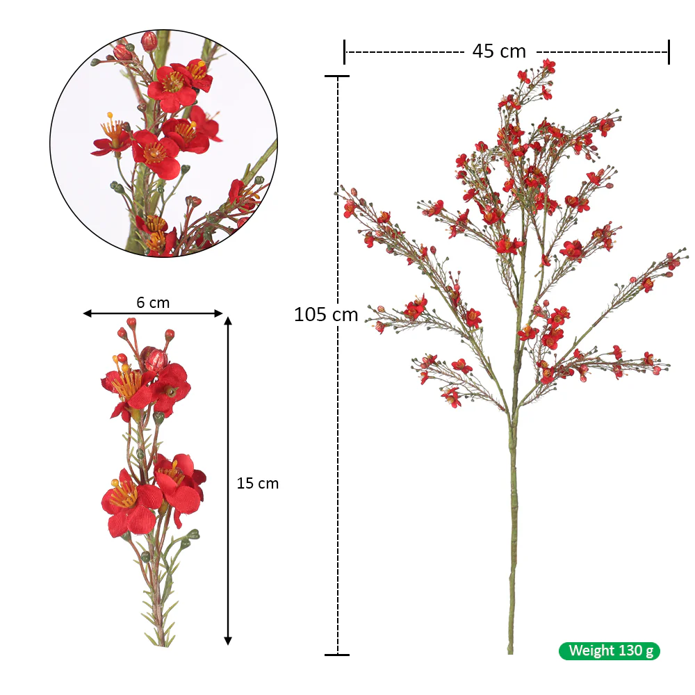 Artificial Cherry Flower Single Stem(without vase) - Image 2