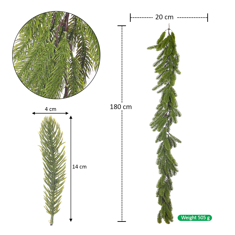 Artificial Christmas Pine Garland - Image 2
