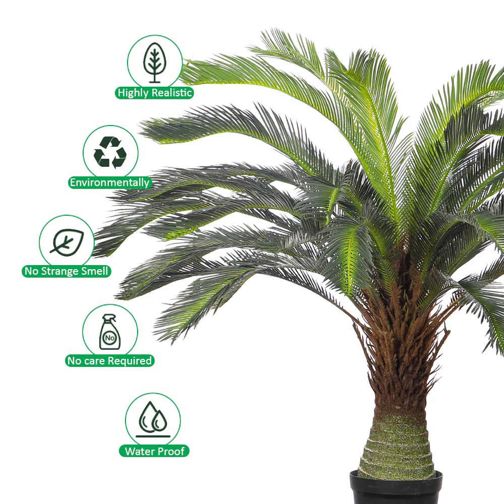 Artificial Cycas Plant 130cm Tall(with black nursery pot) - Image 3