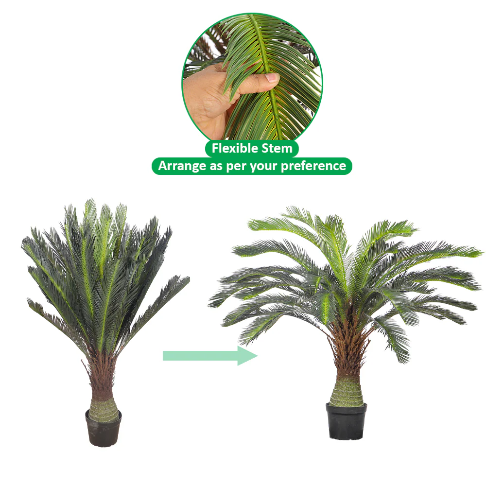 Artificial Cycas Plant 130cm Tall(with black nursery pot) - Image 5