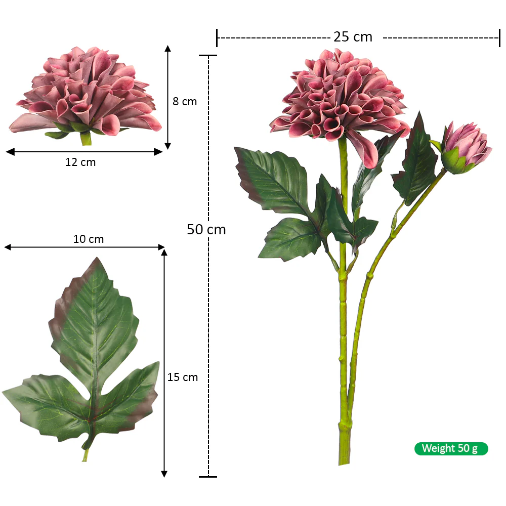 Artificial Dahlia Flower Head (without vase) - Image 10